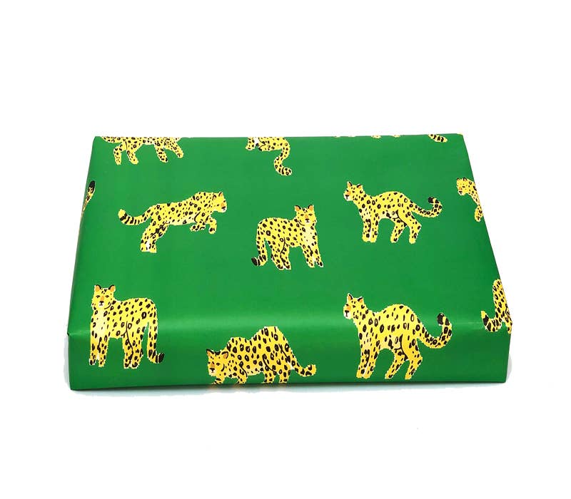Green Leopard Gift Wrap | Luxury Wrapping Paper by JOSIL Paperie