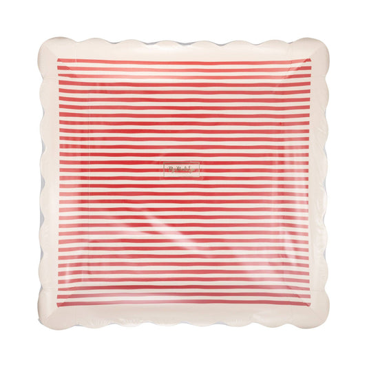 Red Striped Plates