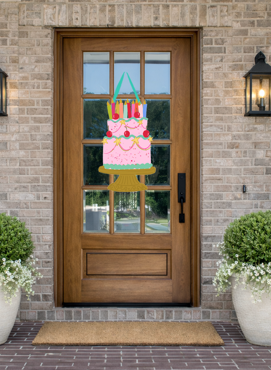 Pink Cake Door Hanger
