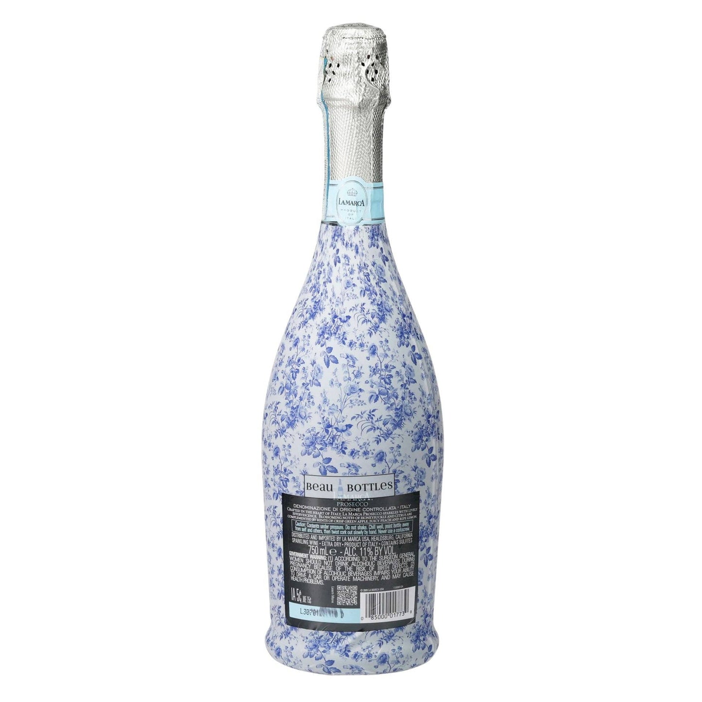 Beau Bottles Grandmillenial Blue Floral - Prosecco Collection