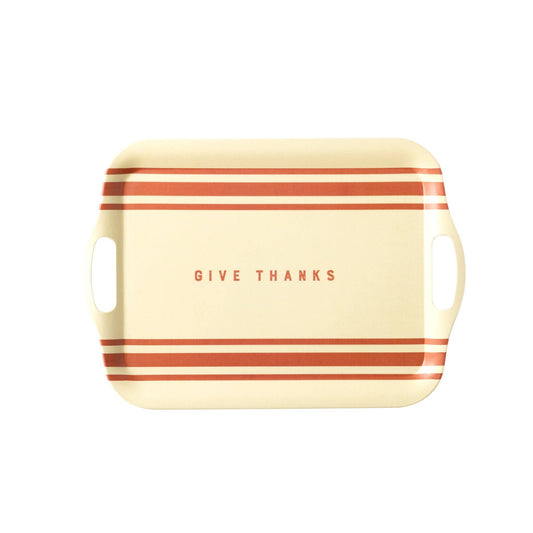 THP930 - Harvest Give Thanks Stripe Reusable Bamboo Tray