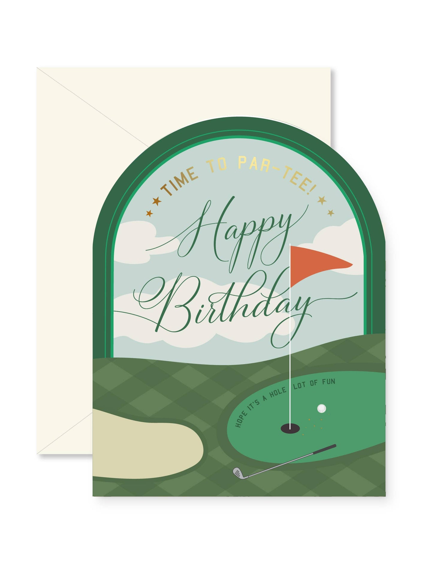 Time to Par-Tee Golf Birthday Arch Greeting Card