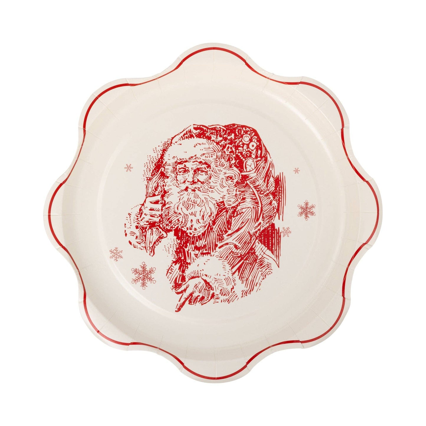 Red Vintage Line Art Plates