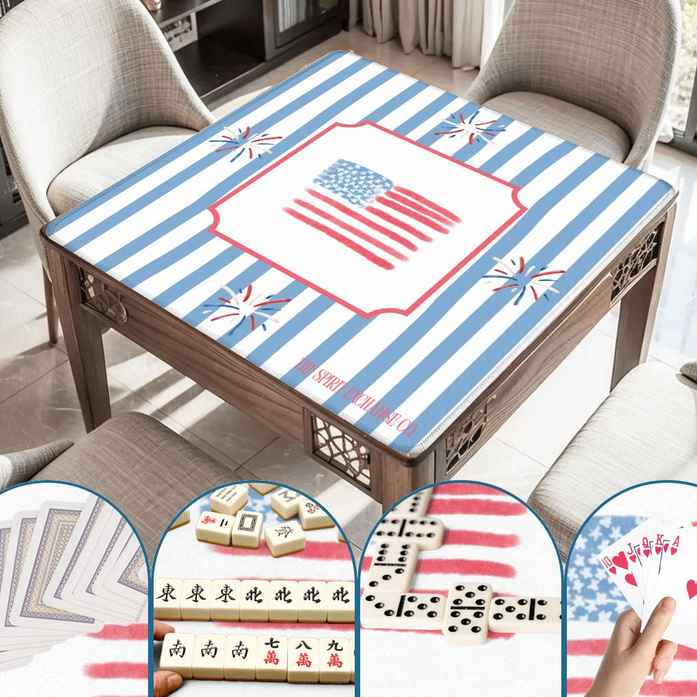 Mahjong Mat 33"x33" (Ships Rolled up) Hamptons Patriotic Mahjong Mat