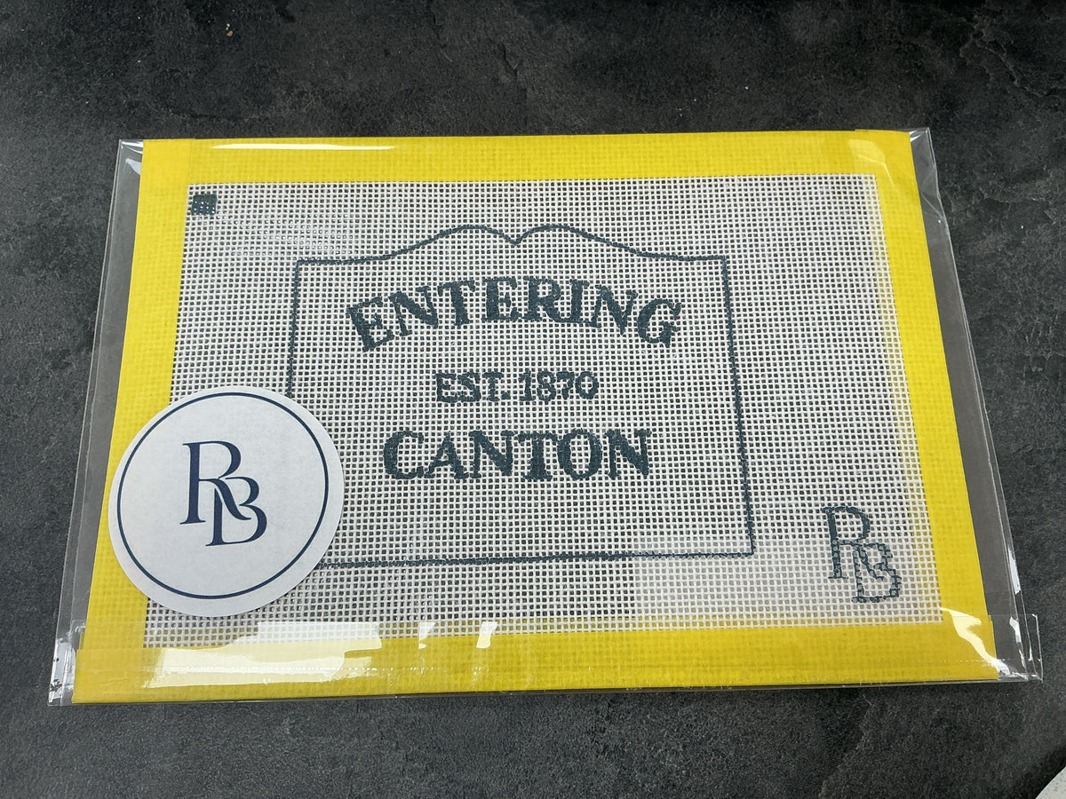 Entering Canton RB needlepoint