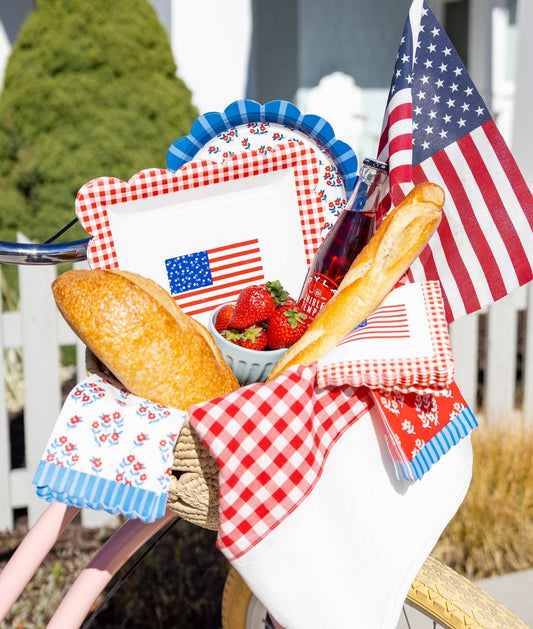FLA1240 - Gingham Flag Paper Plate - 10"