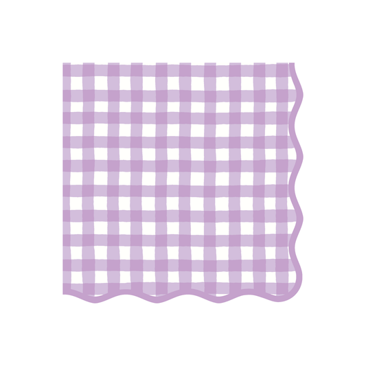 ELEGANT LE LILAC GINGHAM DINNER NAPKINS