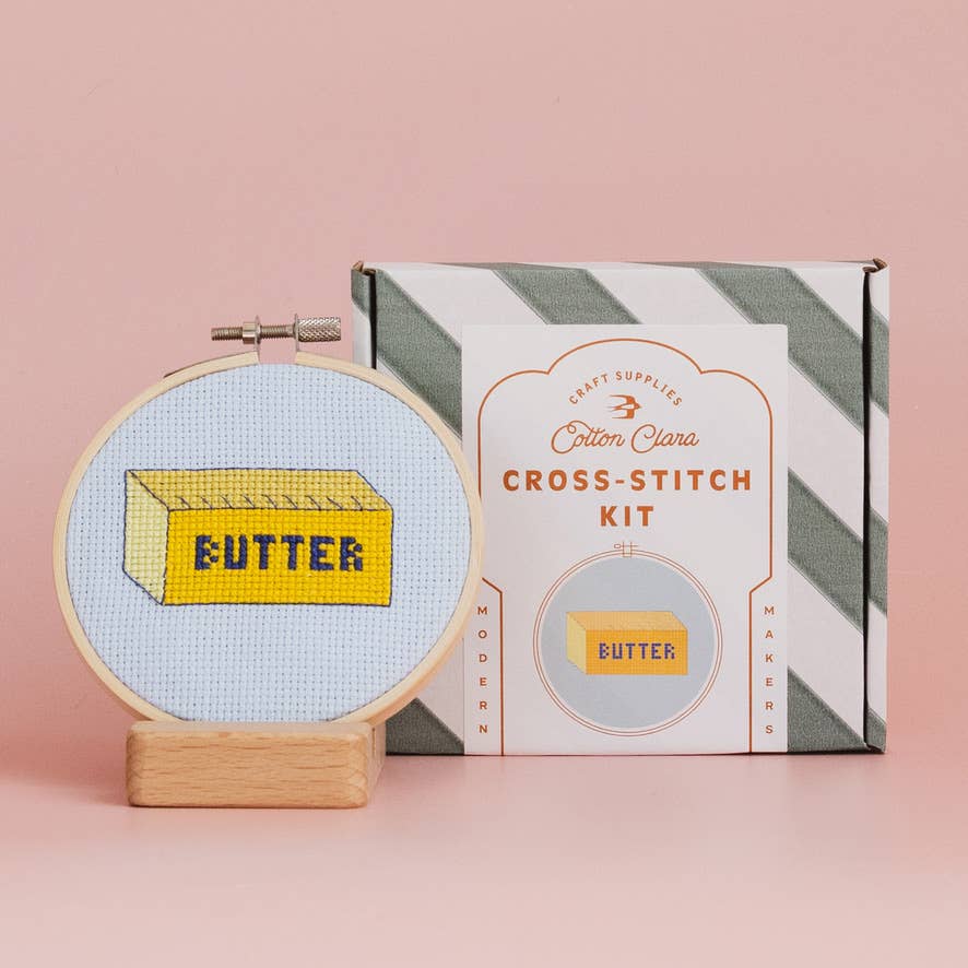 Butter Cross Stitch Kit for Beginners