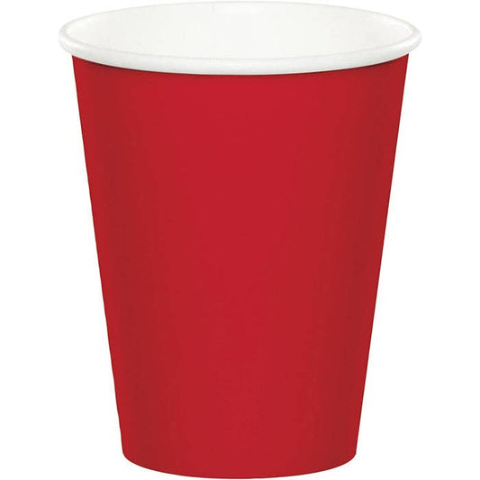 Classic Red Value Friendly 9 oz Hot/Cold Paper Cups, 8/Pkg