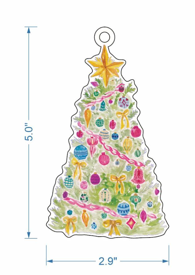 Chloe Christmas Tree Watercolor Acrylic Ornament