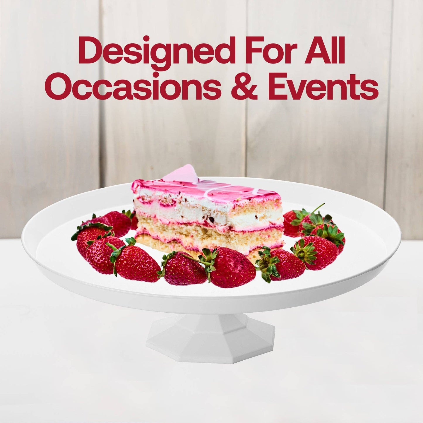 11.6" White Medium Round Plastic Cake Stand - 1 pc