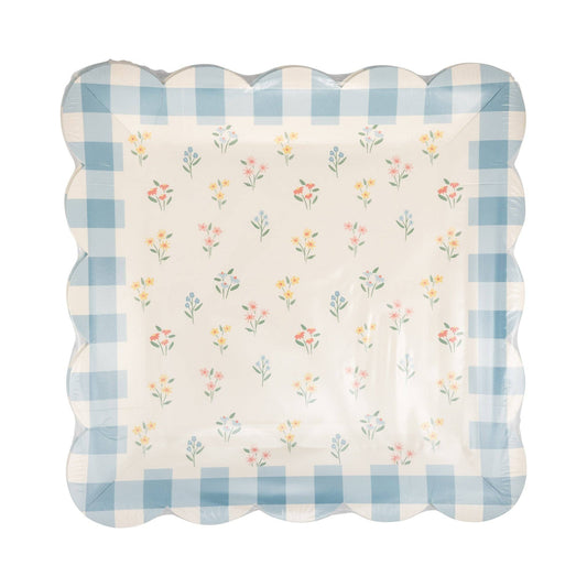 PLPL2024 - Tiny Floral Gingham Paper Plate (8ct)