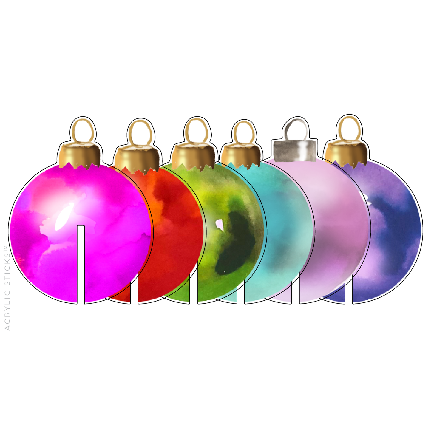 CHRISTMAS ORNAMENTS ACRYLIC DRINK CLIP COMBO