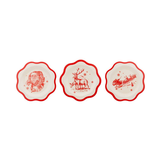 Red Vintage Art Bamboo Plate - Set of 3