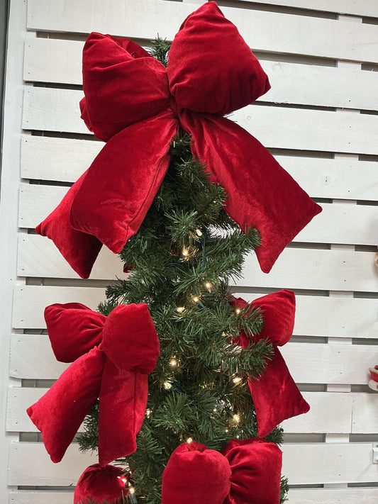 Coquet Christmas Ribbon Bows- Red Velvet 