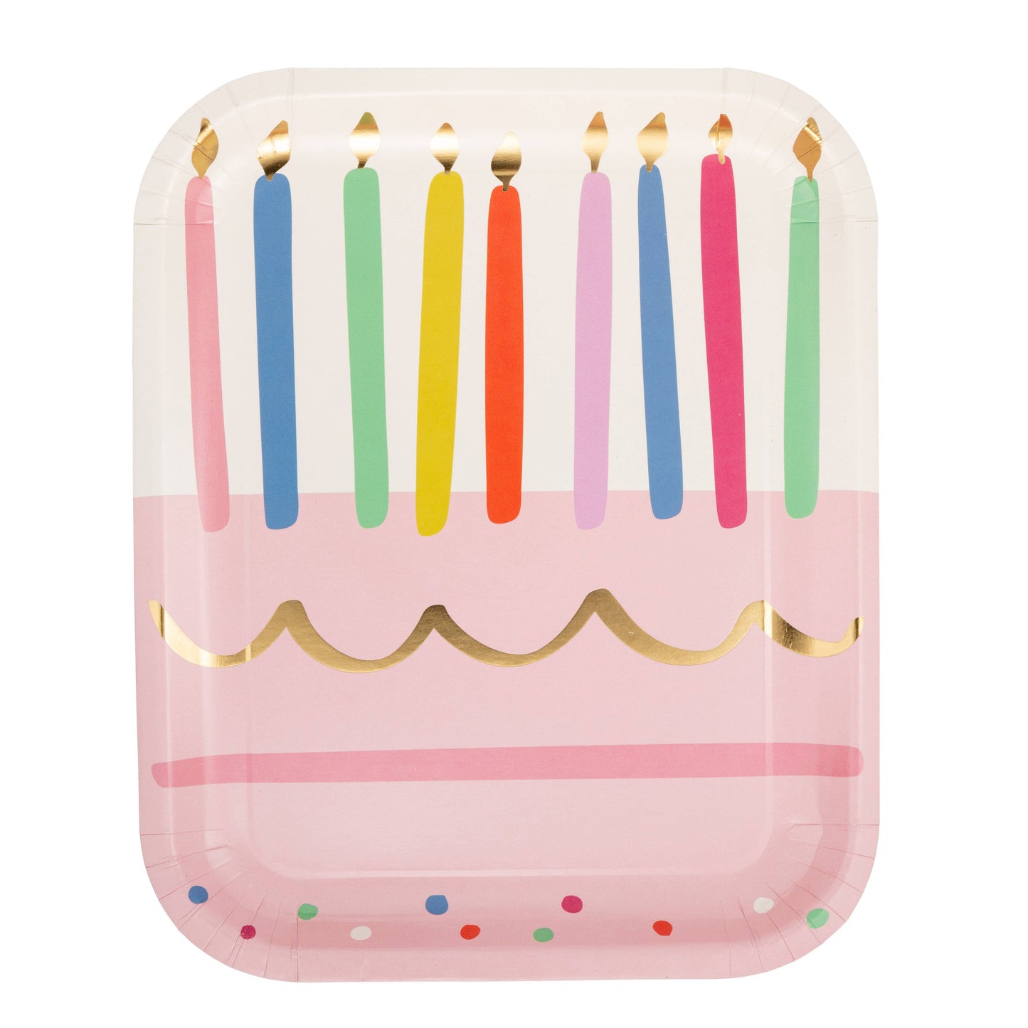 PLBDY48 - Cake & Candles Shaped Paper Plate