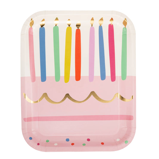 PLBDY48 - Cake & Candles Shaped Paper Plate