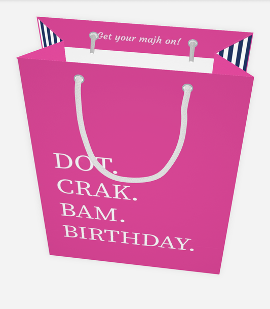 Mahjong Birthday Dot Crak Bam Pink Gift Bag