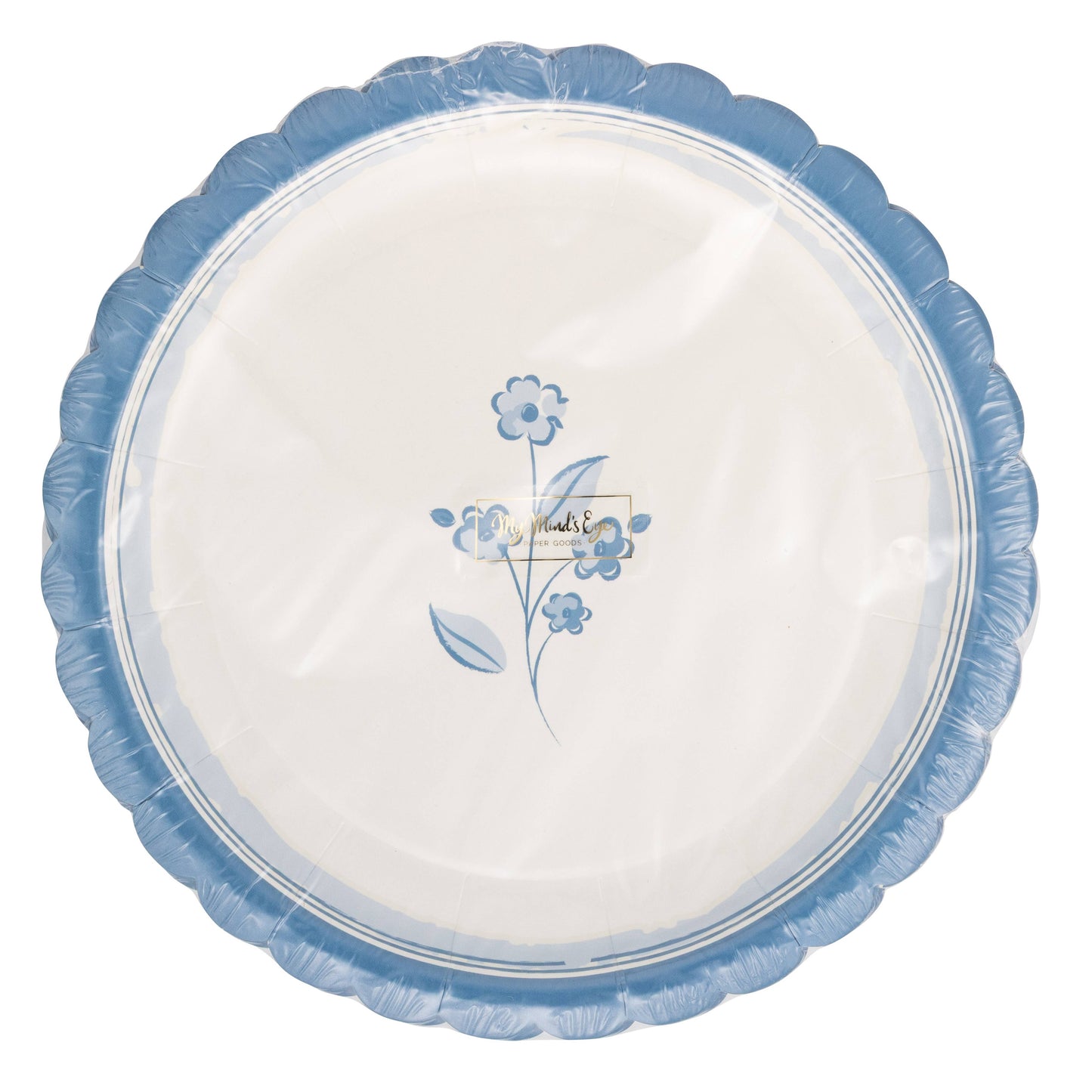 BLU1240 - Round Blue Flower 8" Plate