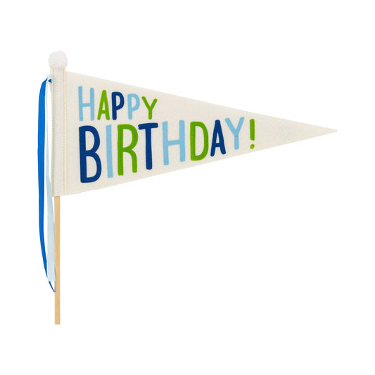 PLBBD12 - Blue Happy Birthday Felt Pennant Banner