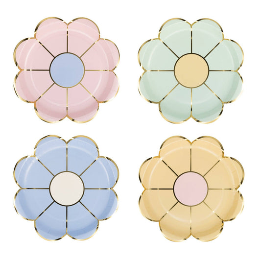 PLPL2080 - Pastel Flower Paper Plate Set (8ct)