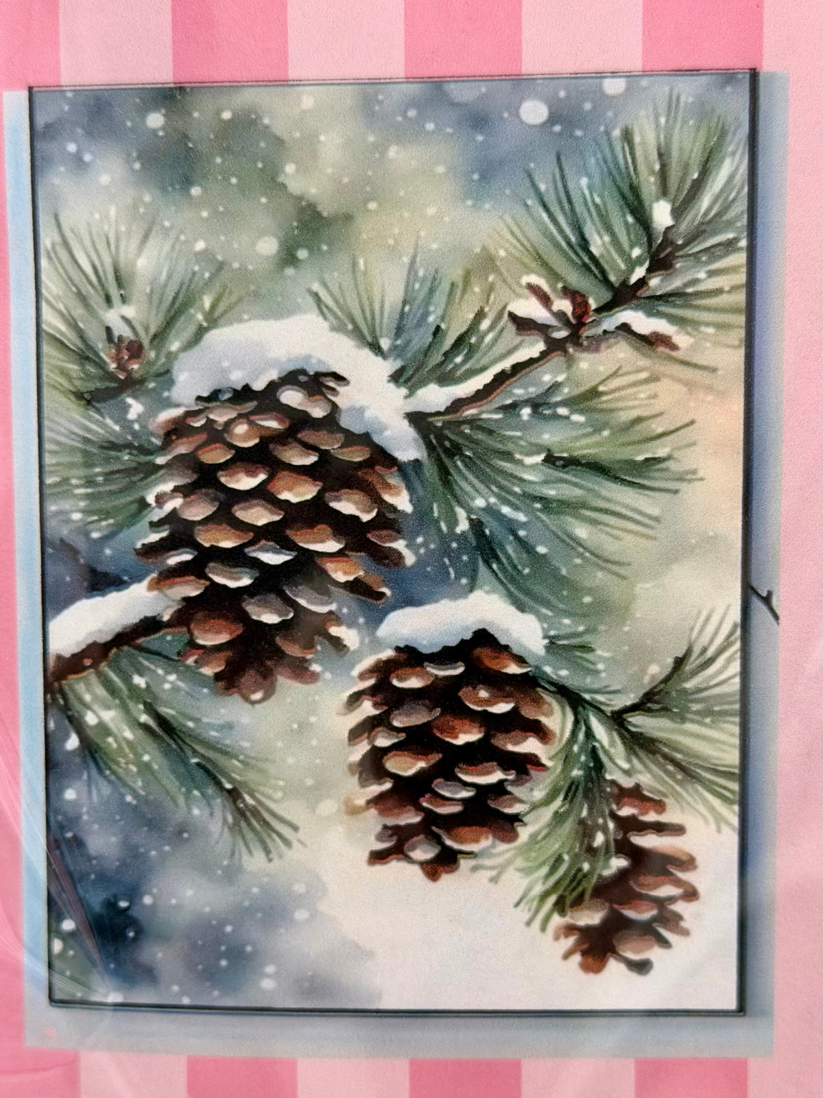 Winter pine cone diamond art kit