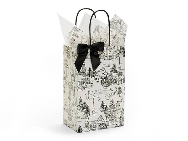 Winter Toile Christmas Paper Gift Bags
