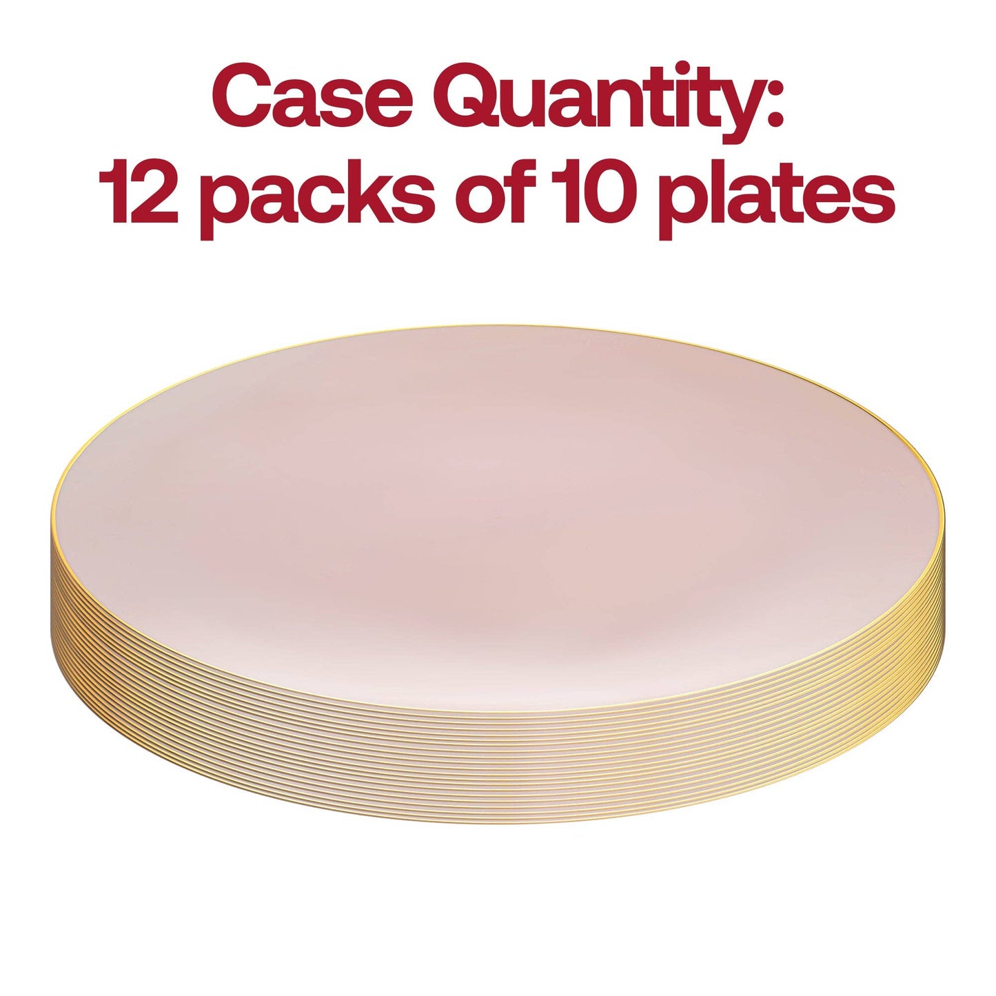 7.5" Pink with Gold Rim Plastic Salad Plates
