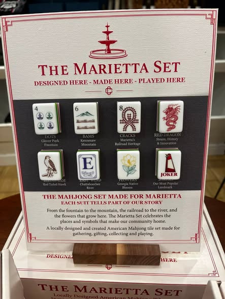 The Marietta Mahjong Tile Set (Cobb County | Marietta | Marietta City) Locally Made