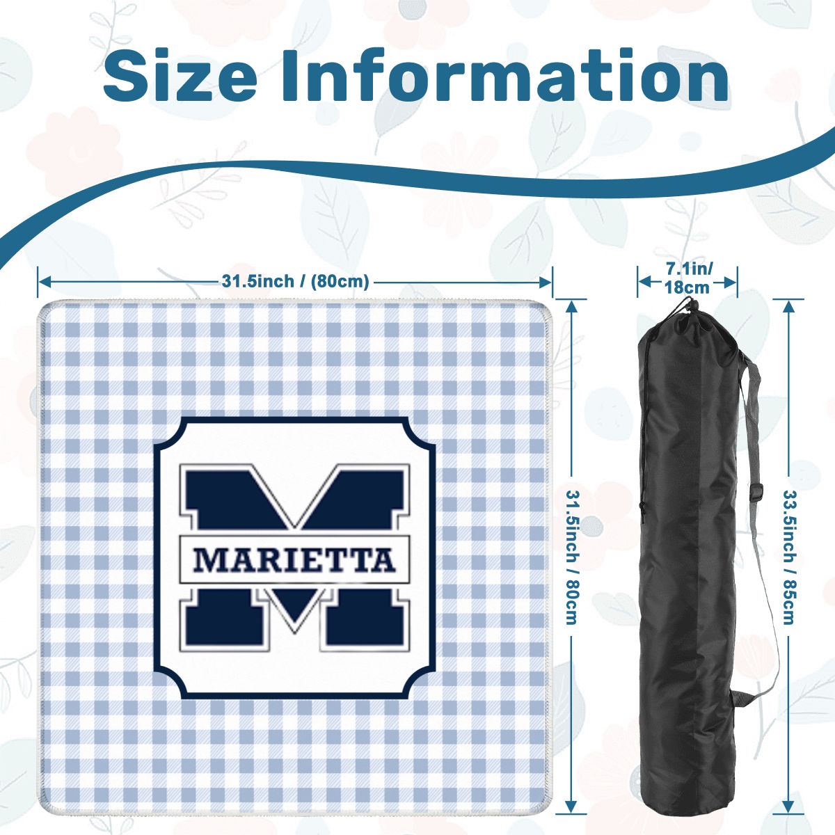 Custom Mahjong Mat 31.5"x31.5" (Ships Rolled up) Marietta Mahjong Mat