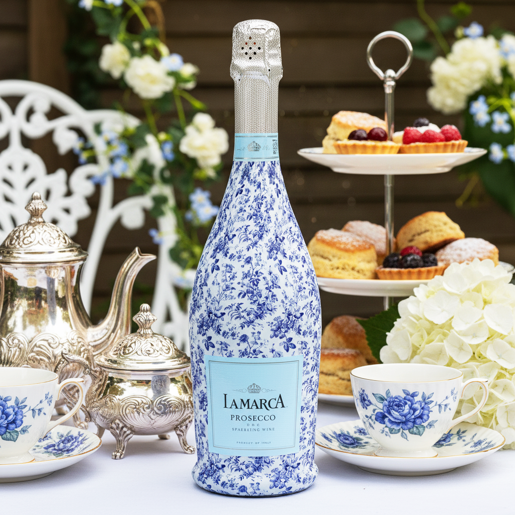 Beau Bottles Grandmillenial Blue Floral - Prosecco Collection