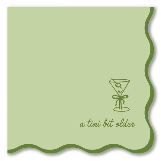 Tini Bit Older - Classic Martini - Birthday Cocktail Napkins