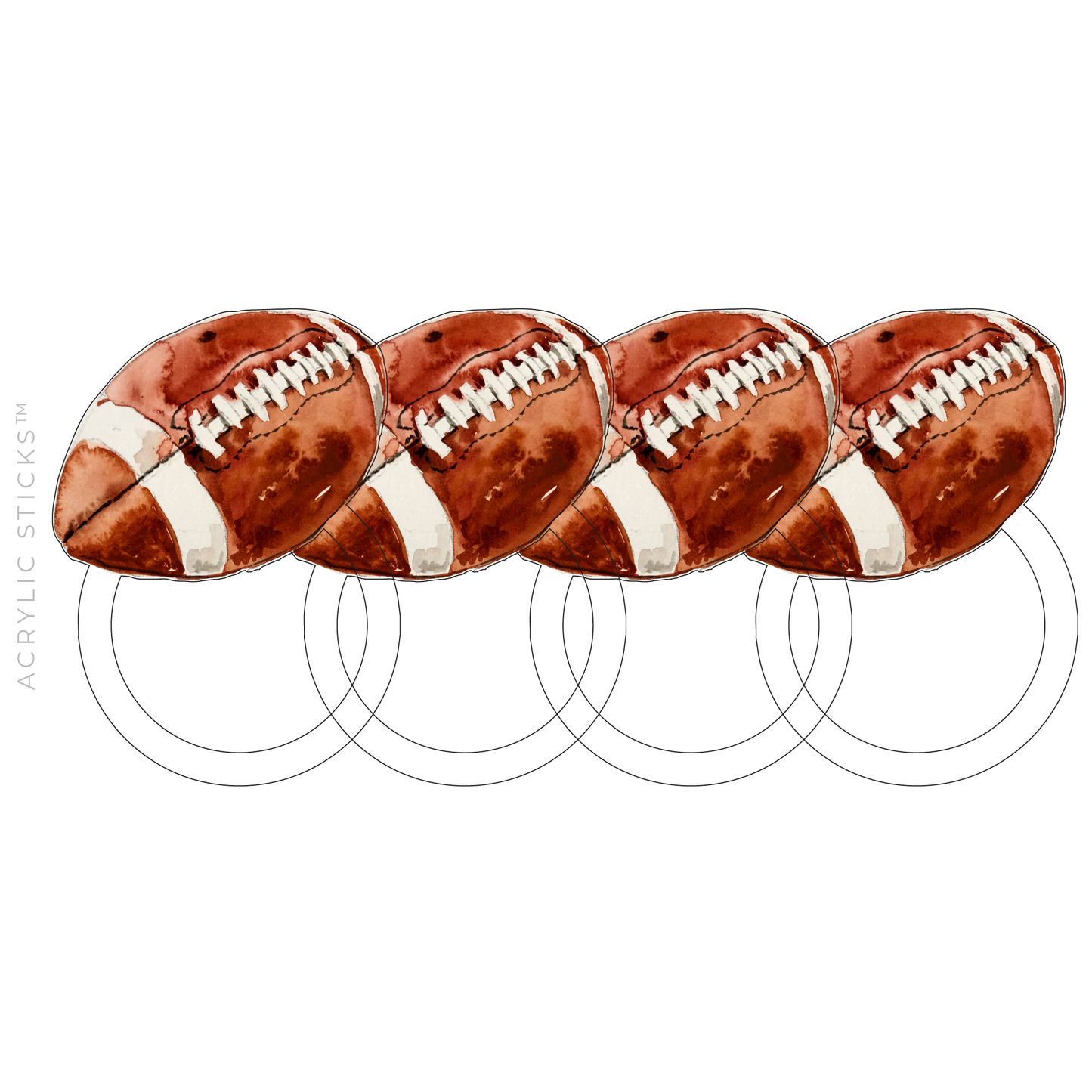 FOOTBALL ACRYLIC NAPKIN RINGS
