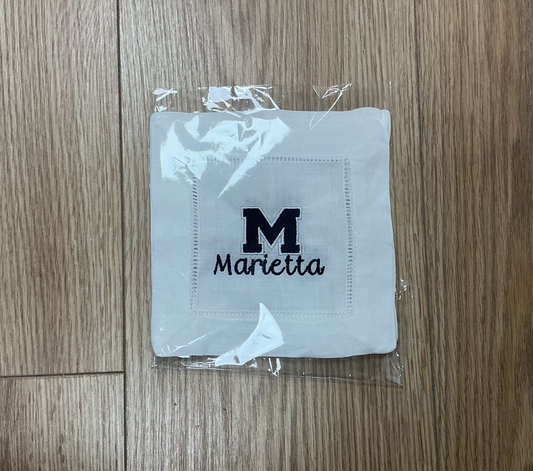 Marietta Embroidered Linen Cocktail Napkins (Set of 4)