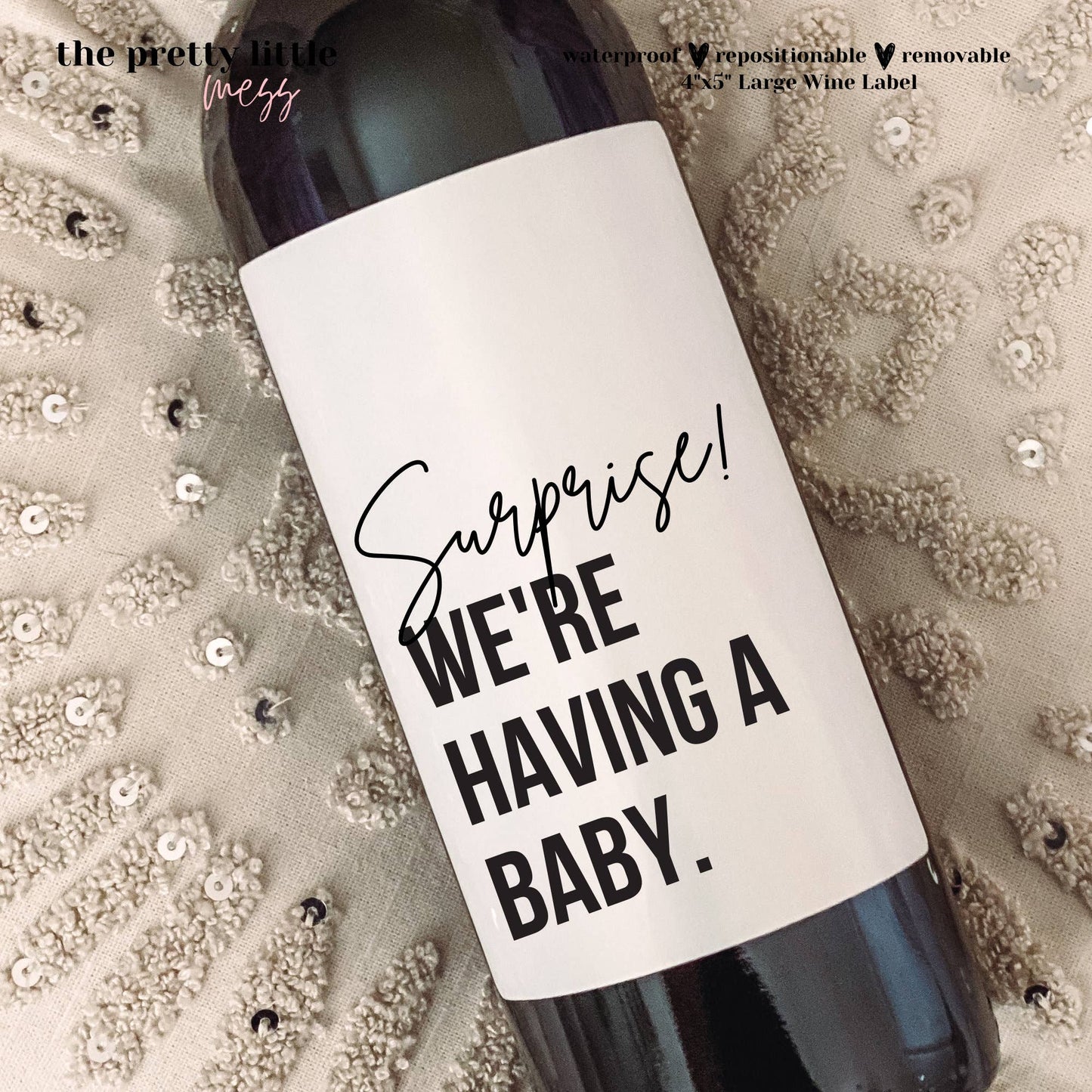 Baby Announcement Wine Labels | Personalized Pregnancy Announcement Gift | Pairs Well With Being Grandparents | Gift for Aunt, Uncle