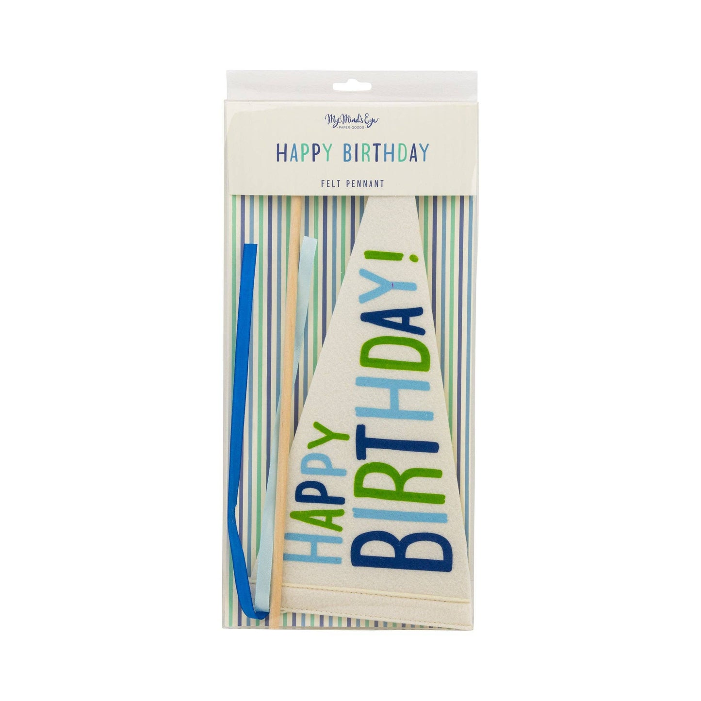 PLBBD12 - Blue Happy Birthday Felt Pennant Banner