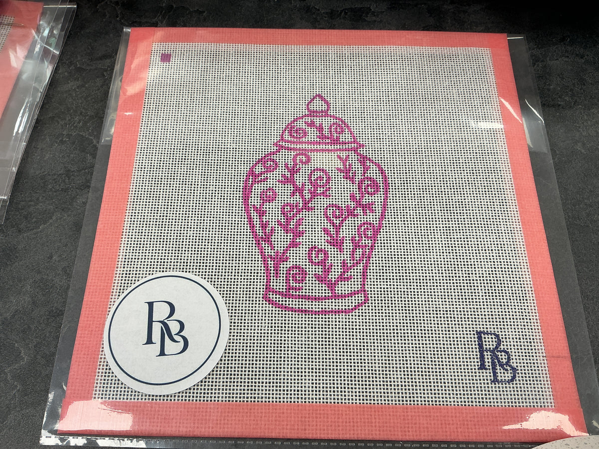 Pink Vase RB needlepoint