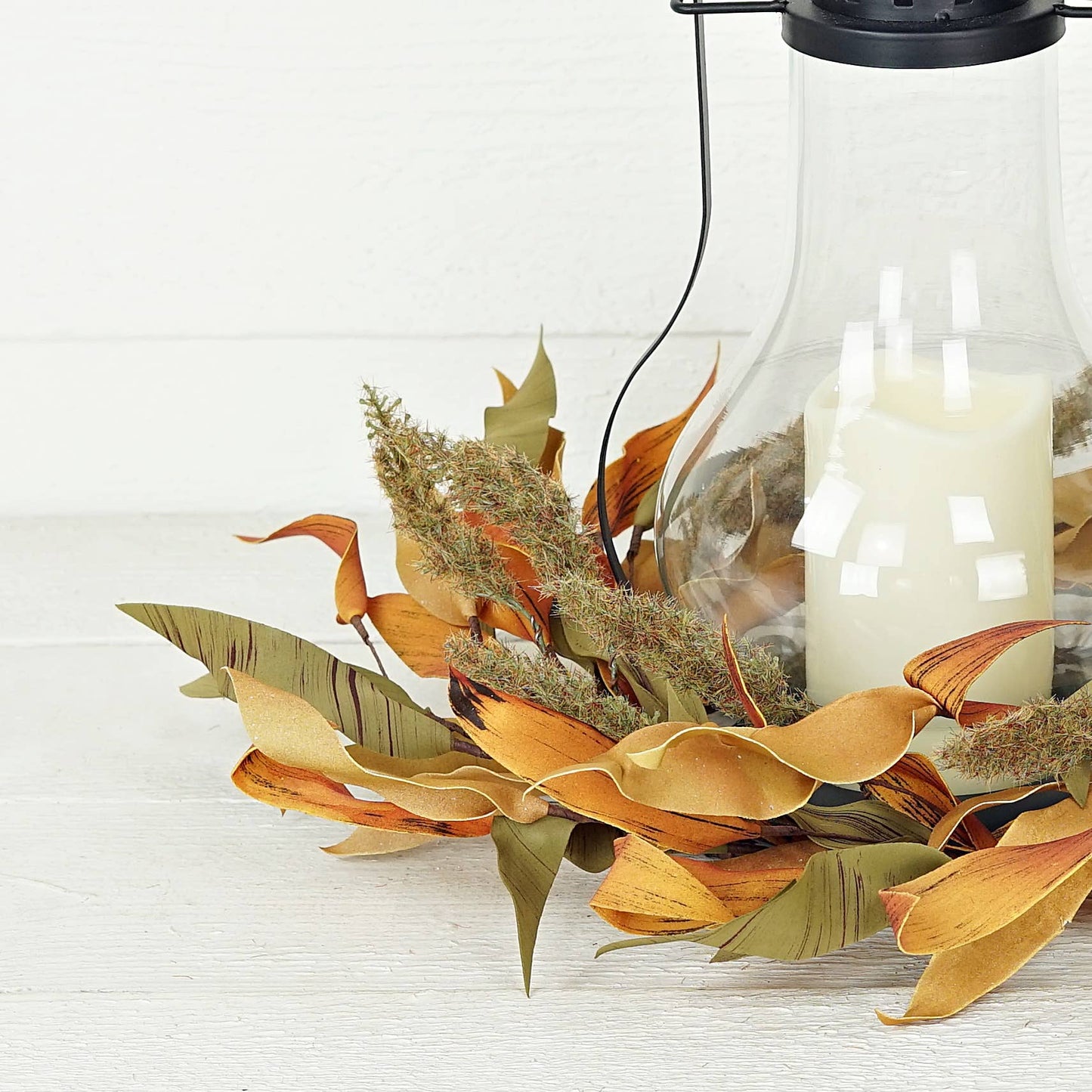 16in Wreath-Fall mix herb leaves w. heathers