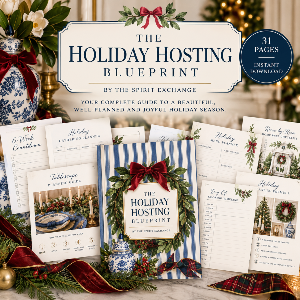 Holiday Hosting Blueprint- weekly and daily preparations