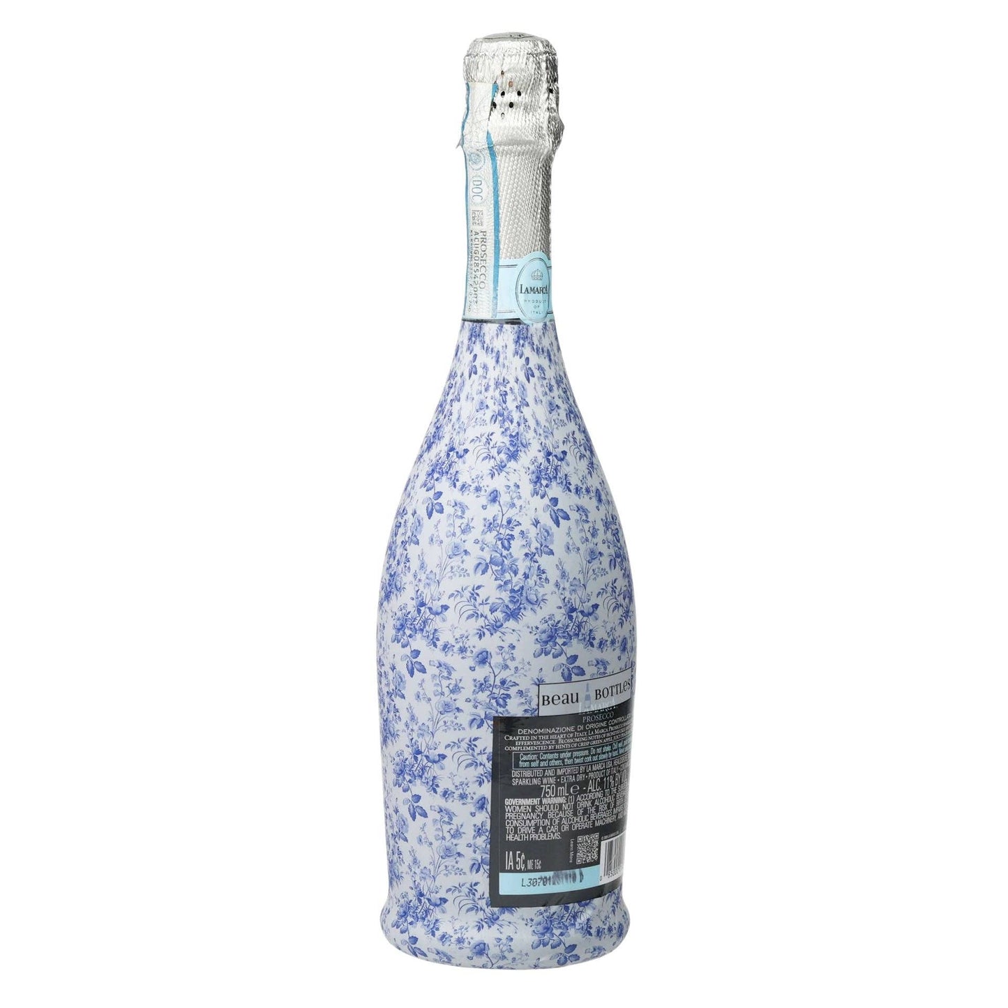 Beau Bottles Grandmillenial Blue Floral - Prosecco Collection