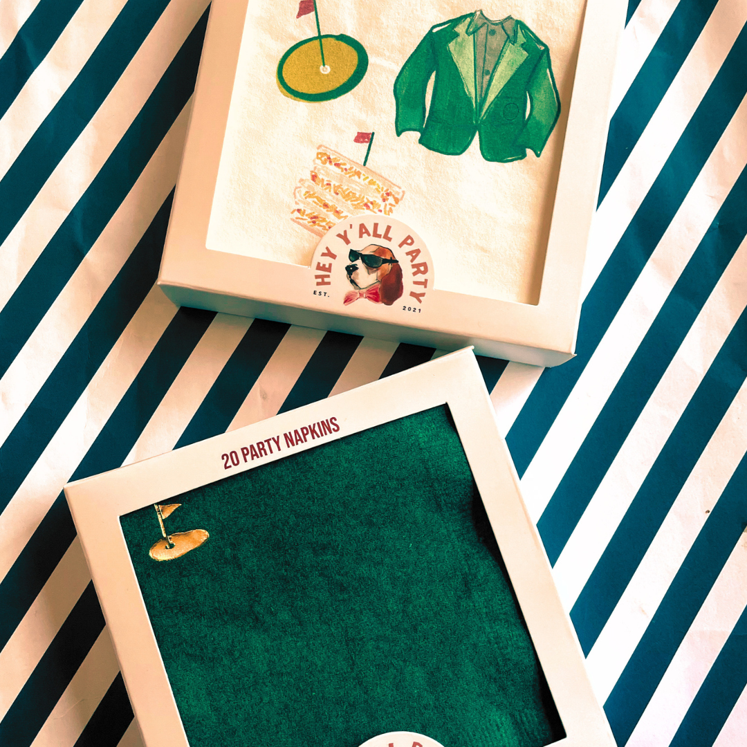 Golf Golfing Gold Foil Party Napkins