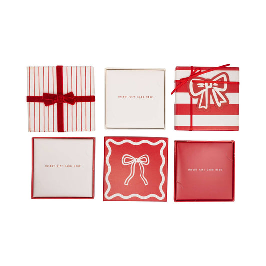 Red Bows Gift Card Boxes