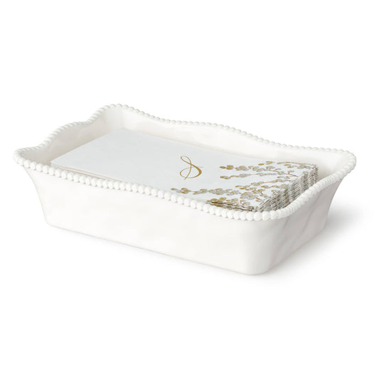 Perlette Cream HW Melamine Guest Napkin Holder 10x6.25x2.75