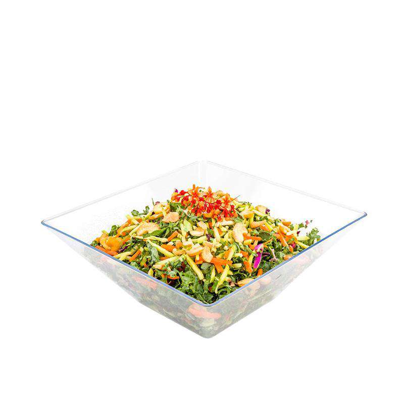 3 qt. Clear Square Plastic Serving Bowls - 3 pcs