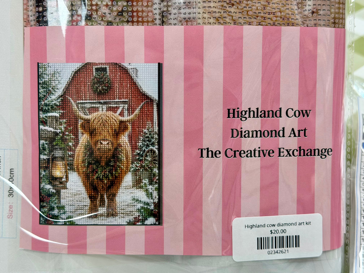 Highland cow diamond art kit
