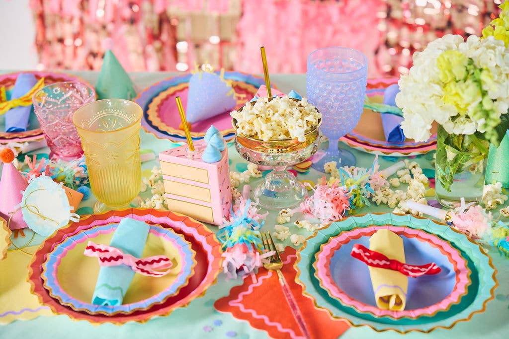 Rainbow Ric Rac Assorted Dinner Plate Set