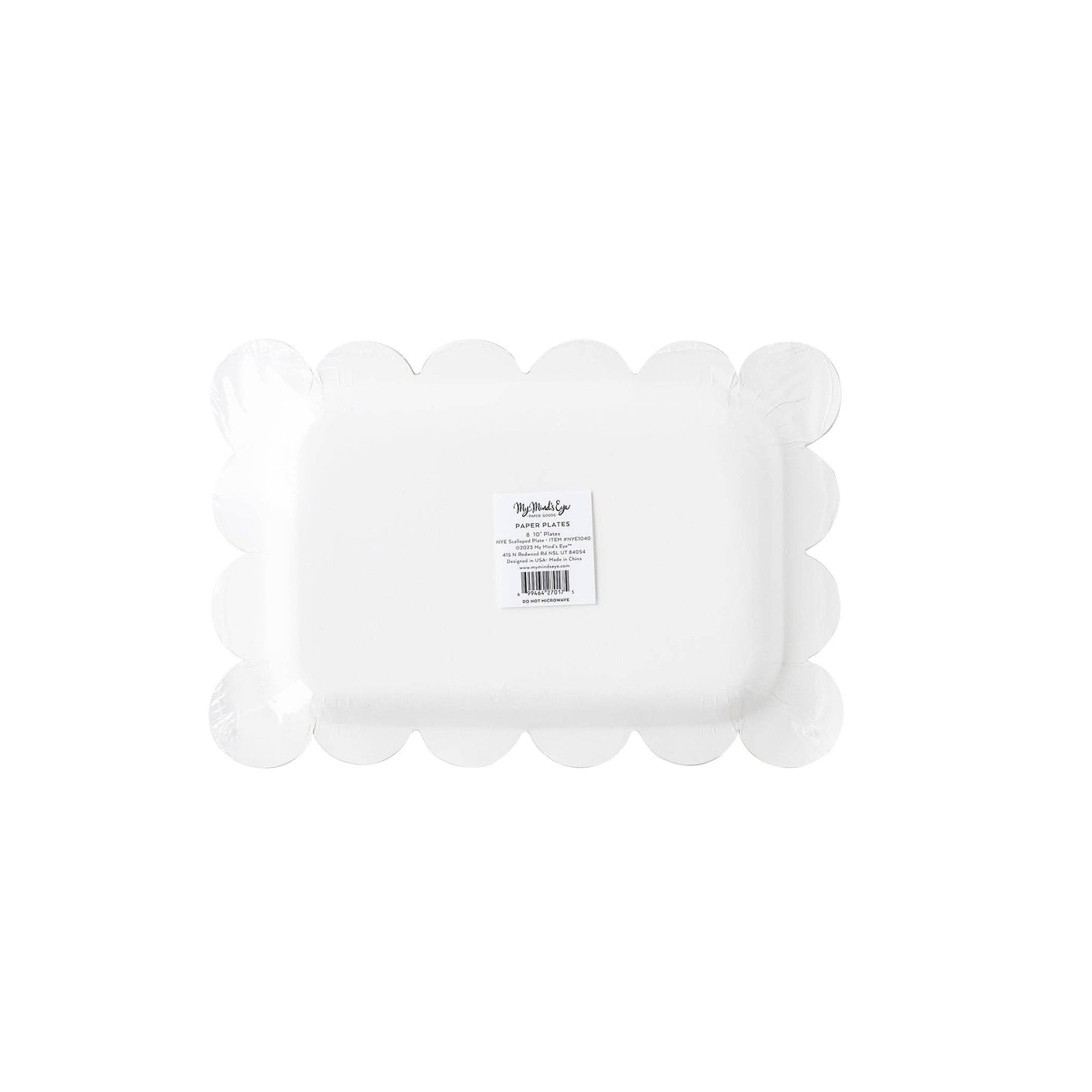 NYE1040 - Happy New Year NYE Scallop Paper Plate