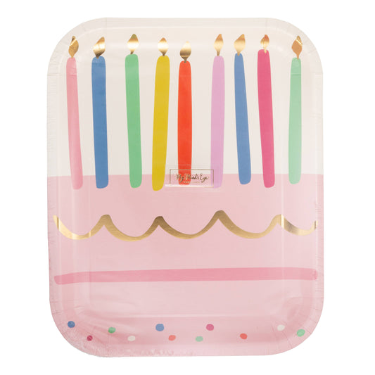 PLBDY48 - Cake & Candles Shaped Paper Plate