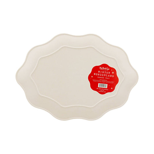 WNT1231 - Red Vintage Merry Christmas Bamboo Tray