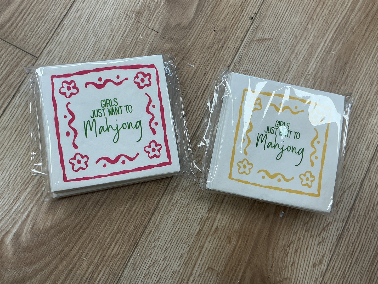 Girls Just Want to Mahjong Cocktail Napkins (Pink)